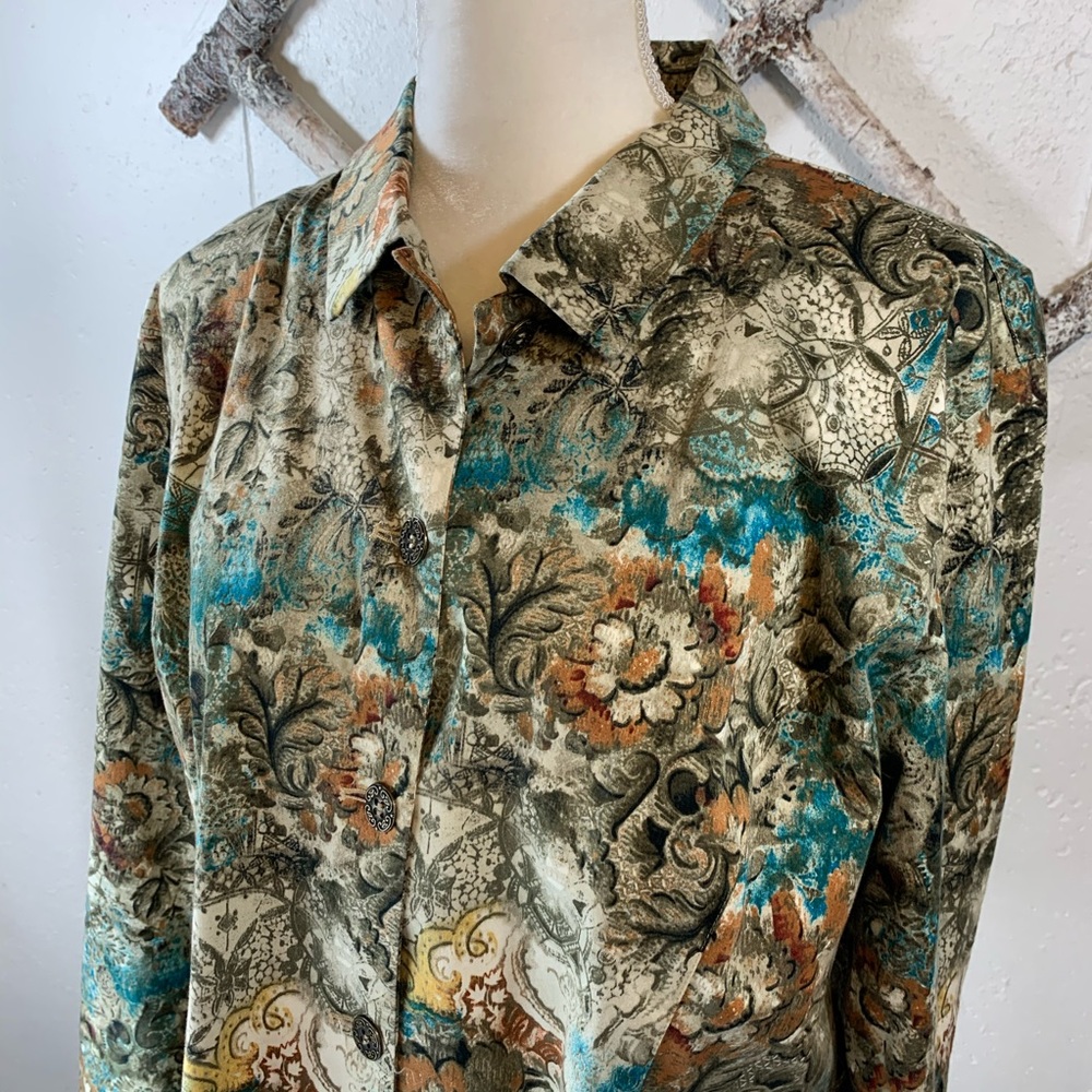 Chicos Patterned Button Front Jacket - image 2